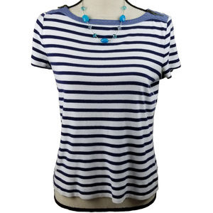 LRL Lauren Jeans Co Womens Large Knit Short Sleeve